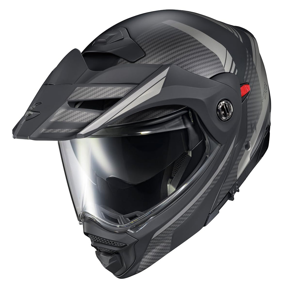 AT960 removable peak visor for streamlined aerodynamics on highway rides.
