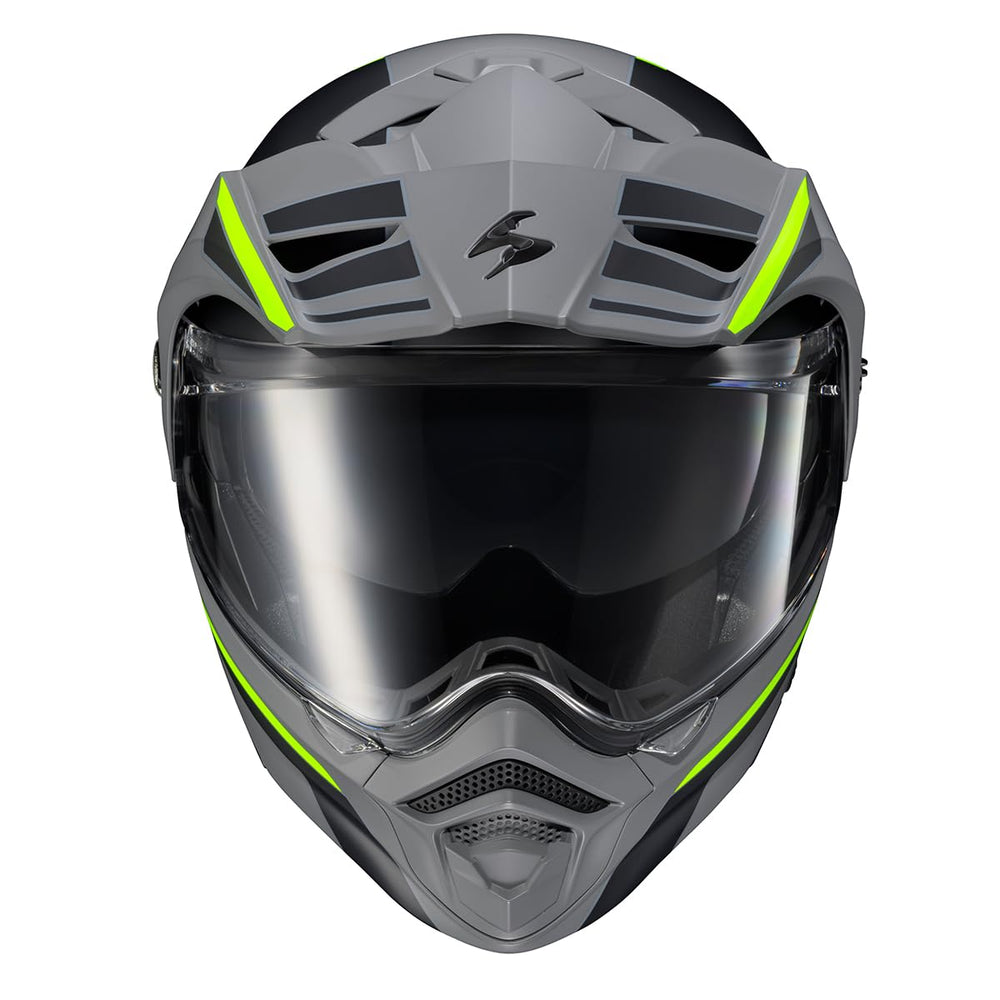 ScorpionEXO AT960 fog-free shield with UV protection and wide eye port.