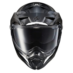 ScorpionEXO AT960 side view showing modular chin bar for adjustable riding comfort.