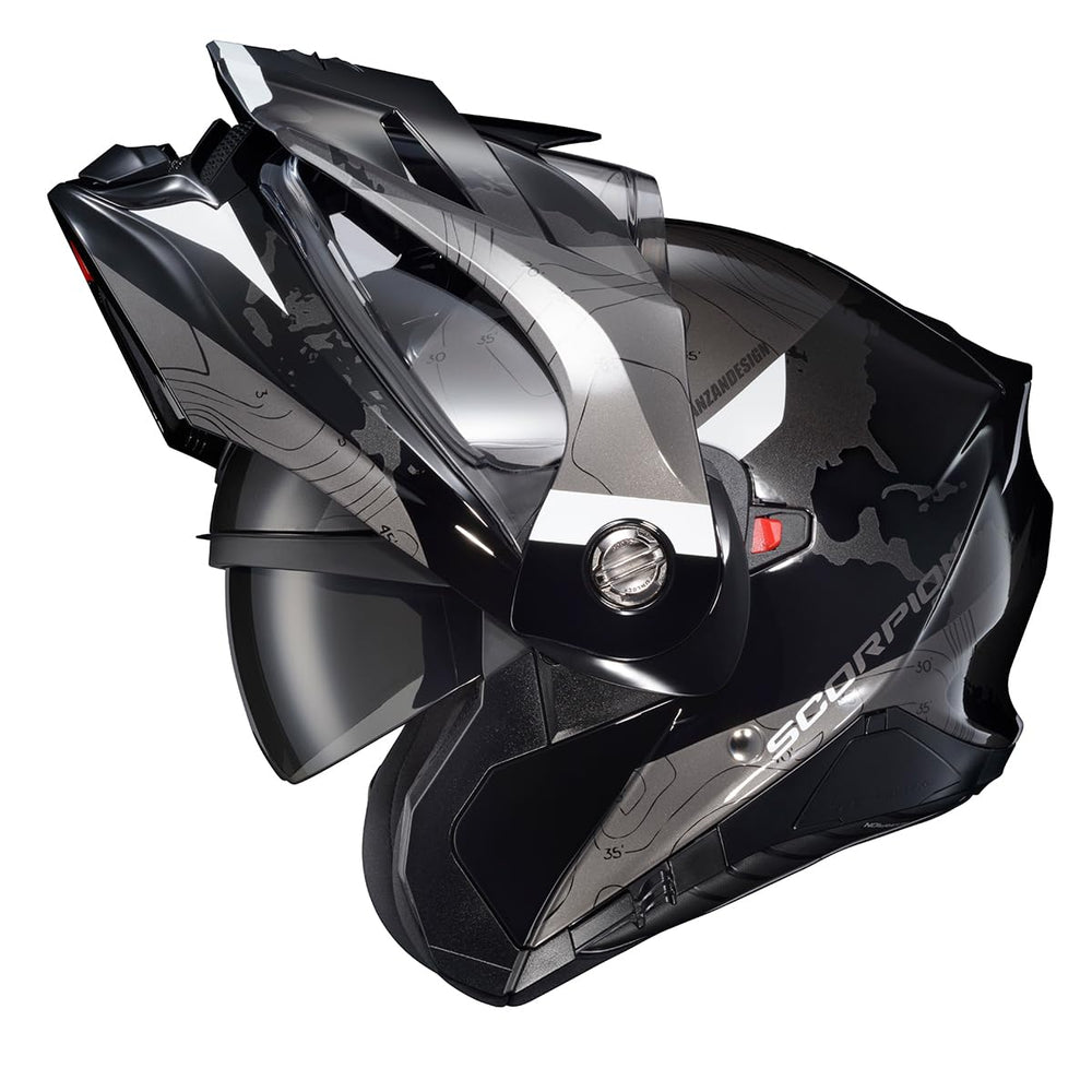 ScorpionEXO AT960 top ventilation reveals airflow intake for cooling during rides.