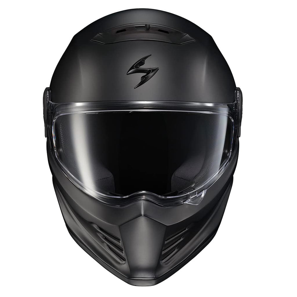 ScorpionEXO Covert FX chin skirt reducing wind noise during rides.