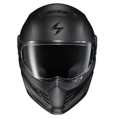 ScorpionEXO Covert FX chin skirt reducing wind noise during rides.