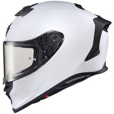 ScorpionEXO R1 Air full-face helmet in matte pearl white for a comfortable ride