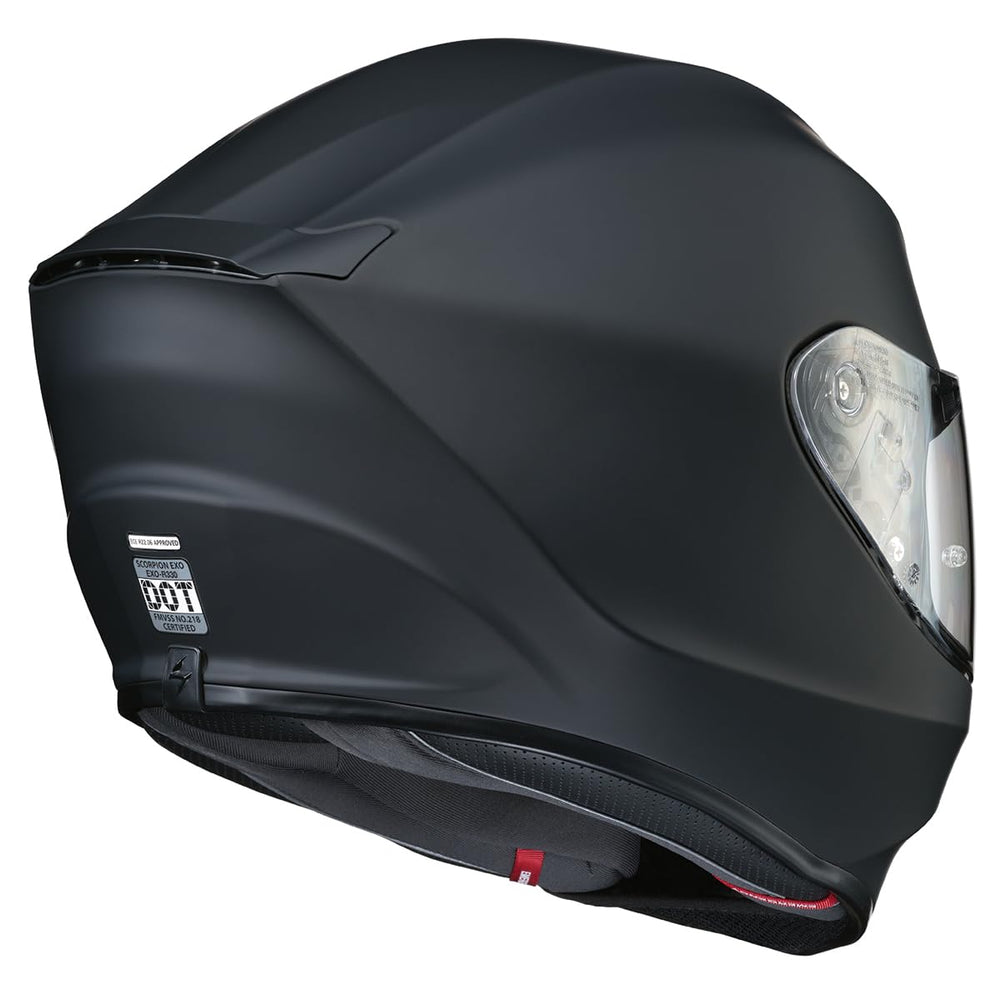 ScorpionEXO R330 Pinlock-ready shield for fog-free visibility in varied conditions.