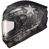 ScorpionEXO R420 Lone Star shell highlighting impact-dispersing polycarbonate design for riders