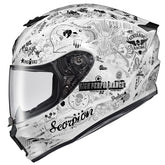 ScorpionEXO R420 shell design emphasizes strong protection and aerodynamic balance.