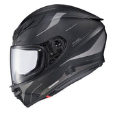 ScorpionEXO R430 front view highlighting wide eye port and aero design.