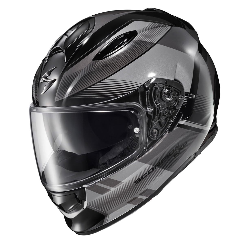 ScorpionEXO Ryzer sun visor down for glare control during daytime rides