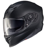 ScorpionEXO T520 front view in matte black for all-day touring comfort