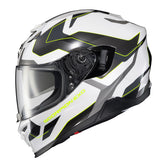 ScorpionEXO T520 front view helmet with white hi-vis shell for daytime visibility.