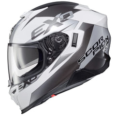 ScorpionEXO T520 full-face helmet front view with venting and shell design for safety and comfort.