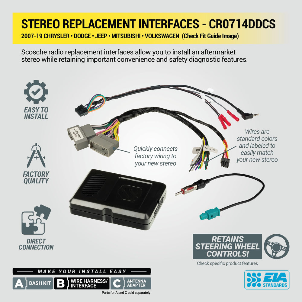 CR0714DDCS steering wheel controls retained for continued radio control