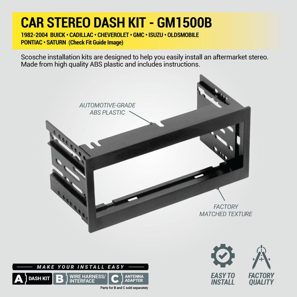 Scosche GM1500B snap-in extension helps keep wiring neat during install.