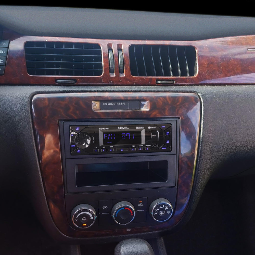 Scosche GM1598B pocket storage compatible DIN setup for single DIN radios.