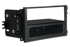Scosche GMT2049AB dash kit fit closeup showing precise GM fit for clean integration.