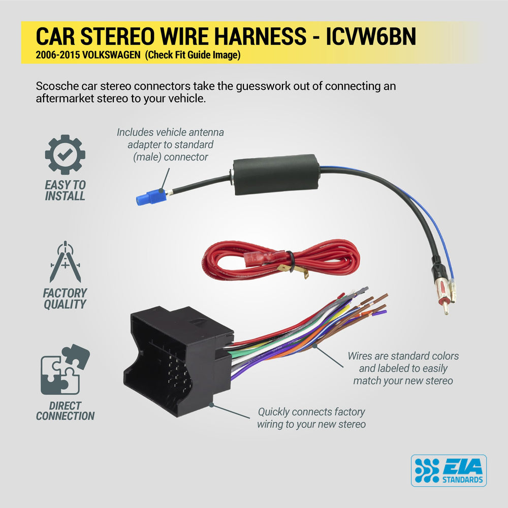 Scosche ICVW6BN compatibility-guide helps verify VW fit.