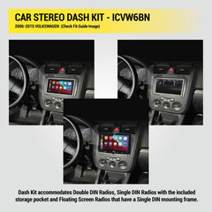Scosche ICVW6BN durable-radio-brackets keep the stereo secure.