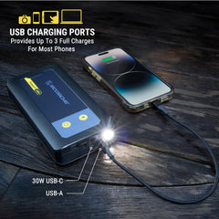 Scosche PBJ2000 built-in LED flashlight for emergencies
