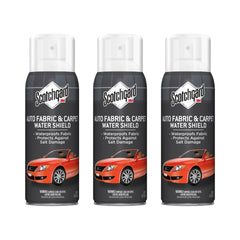 Scotchgard 4104D bottle pouring onto fabric to form a protective barrier against stains
