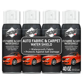Scotchgard Auto Interior Water Shield bottle protects fabrics in car interiors.