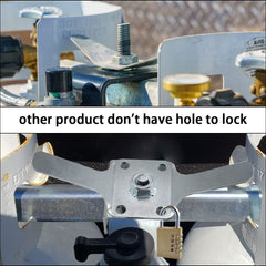 scottchen PRO top wingnut plate secures the RV tank with stable, reusable hardware