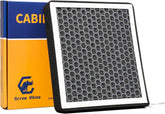 Screw Rhino cabin filter front view protects Jeep Grand Cherokee cabin air