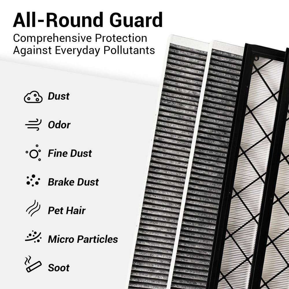 Durable cabin filter body close-up emphasizing long-lasting construction