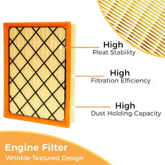 SCREW RHINO engine air filter CA12535 close-up reveals durable filtration media