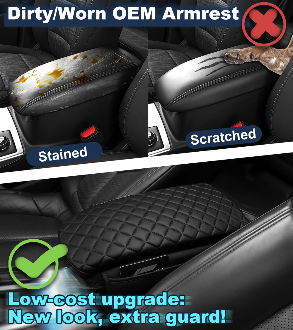 SDPVorn armrest cover diamond-pattern stitching adds luxury and durability for Bronco Sport.