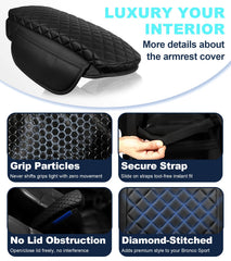 SDPVorn Bronco Sport armrest cover features non-slip bottom for secure placement.