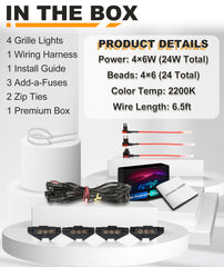 SDPVorn Frontier amber LED grille light marking visibility on the front area.