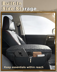 Non-slip backing with elastic straps securely holds the armrest cover
