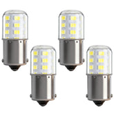 SDRZJX BA15S LED bulbs front view showing four-pack stability for vehicles