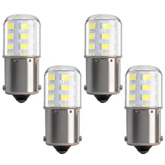 SDRZJX BA15S LED bulbs front view showing four-pack stability for vehicles