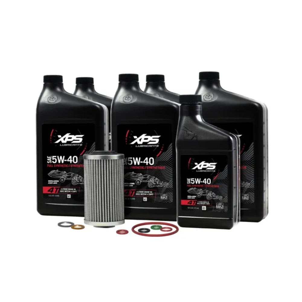 Sea-Doo Can-Am Spyder OEM oil change kit for Rotax 1330 compatibility, genuine full synthetic oil included
