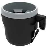 Sea-Doo LinQ cup holder with adjustable fins securely holding beverages on the ride
