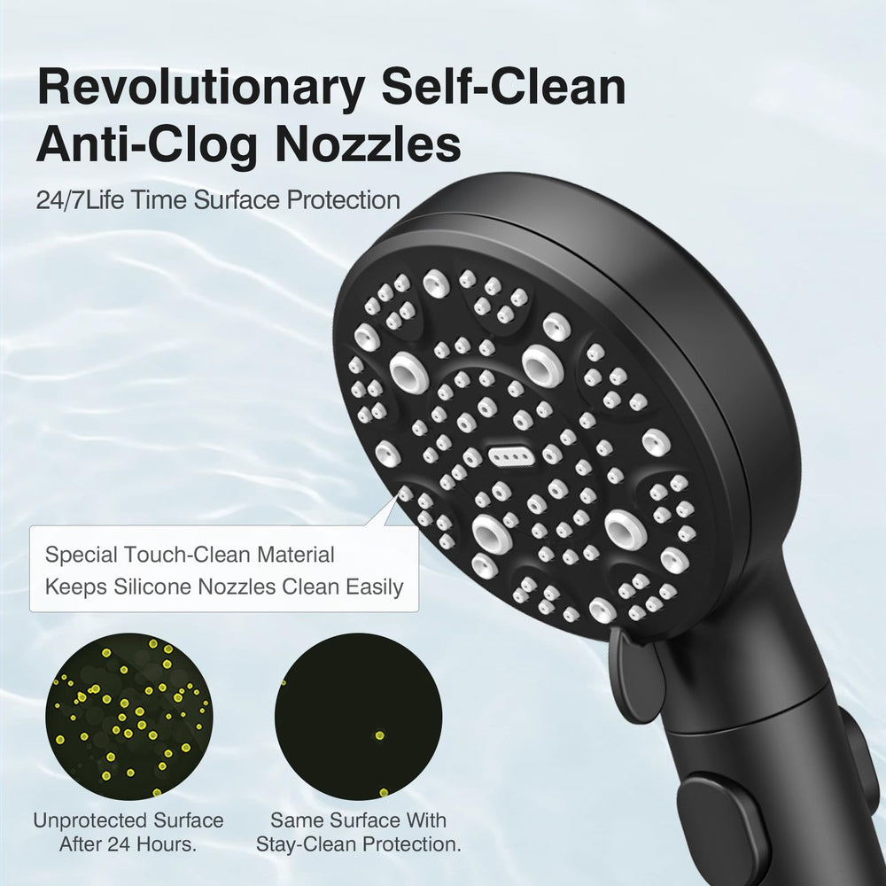 SeaCity on/off stop button saves water during showers.