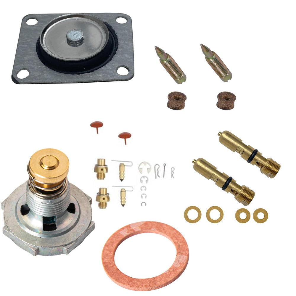 SeaEagles rebuild kit components laid out for Holley carb restoration and smoother performance