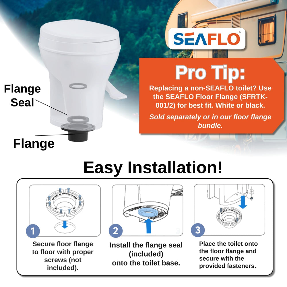 SEAFLO RV toilet anti-stick bowl for easier maintenance