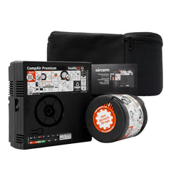 SealAir2k tire mobility kit in storage bag for quick roadside puncture readiness.
