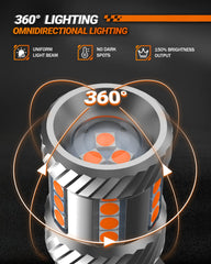 Pack of two SEALIGHT 3157 amber bulbs for uniform signaling across lamps