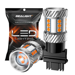 SEALIGHT 3157 LED turn signal amber bulb with bright 360-degree glow for clear signaling