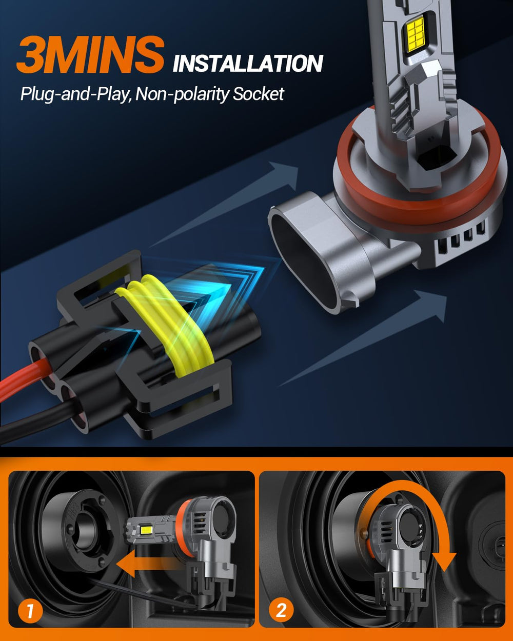 70,000 hours lifespan with cooling fan for longevity