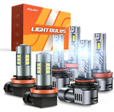 SEALIGHT 9005/H11 LED bulbs front view for an easy plug-and-play upgrade and brighter visibility.
