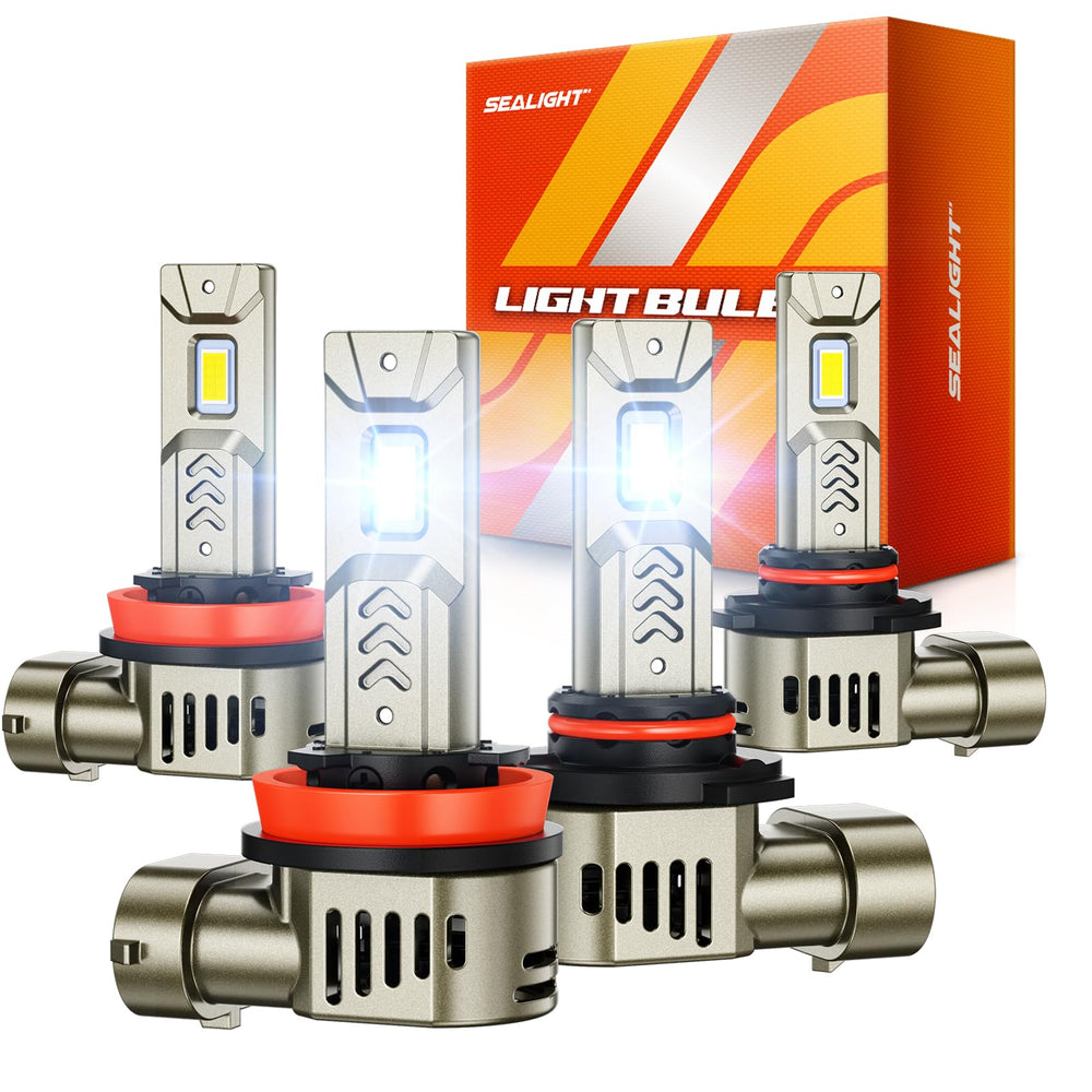 SEALIGHT 9005/HB3 LED headlight bulbs pack of four for enhanced visibility