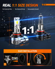 Canbus-ready SEALIGHT 9006 bulbs fit most vehicles with 9006 sockets.