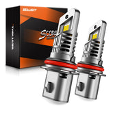 SEALIGHT 9007 LED bulbs front view showing bright, even beam for night driving