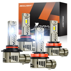 SEALIGHT 9005-H11 LED bulbs front illumination enhances nighttime visibility for safer driving.