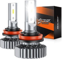 SEALIGHT H11/H8/H9 bulbs with cooling fan for cooler operation and clearer night visibility.