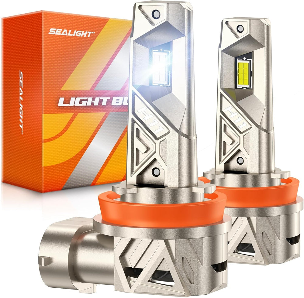 SEALIGHT H11/H9/H8 LED bulbs with compact design for fog lights.